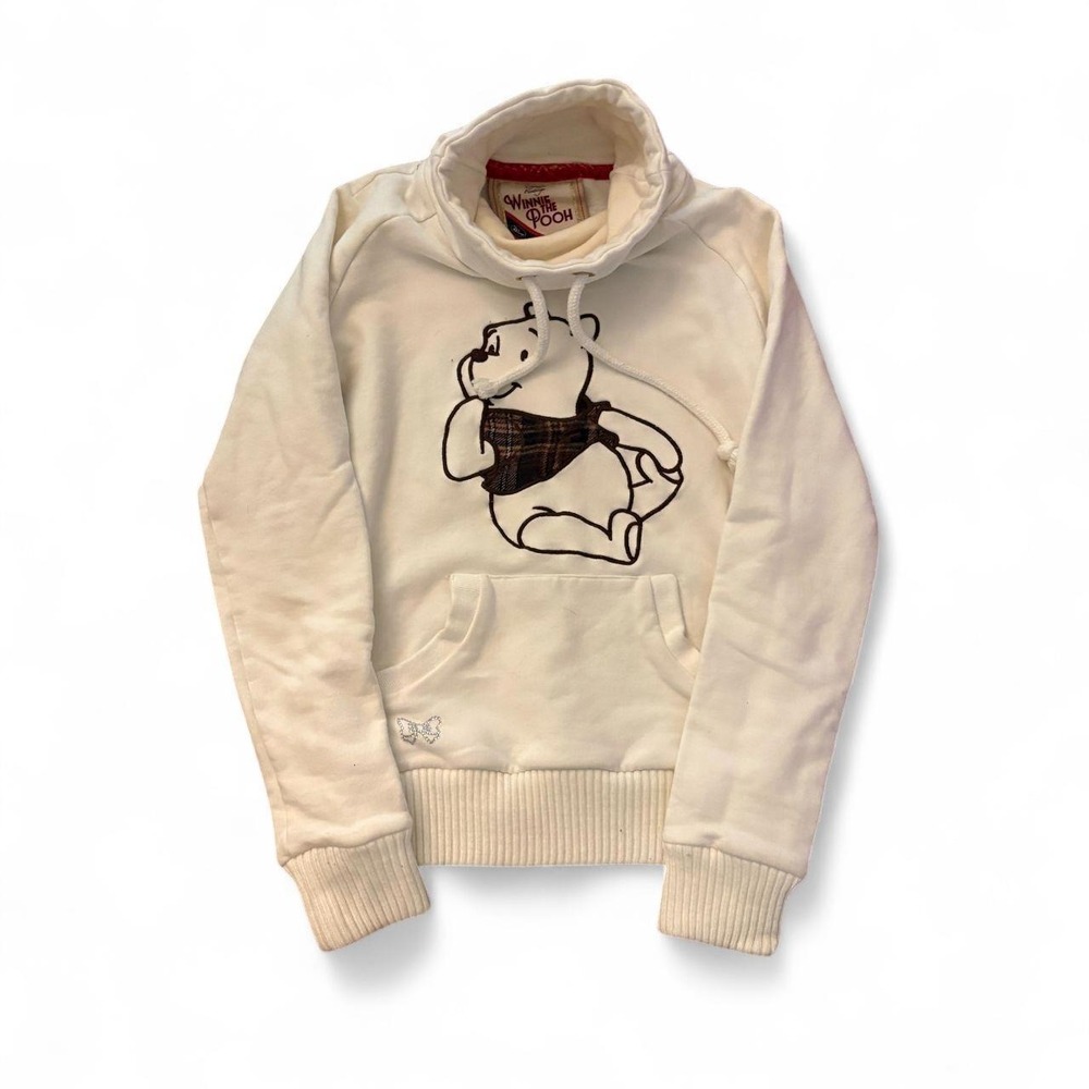 Vintage Disney Winnie the Pooh White Pullover Hoodie Embroidered Graphic